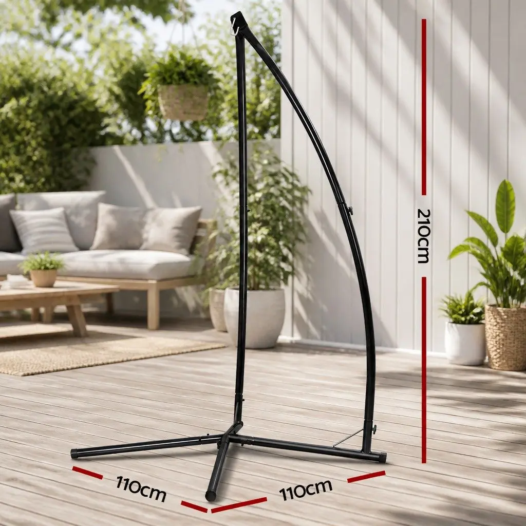 Hammock Chair Stand A-Frame Indoor Outdoor Heavy Duty Black 210cm