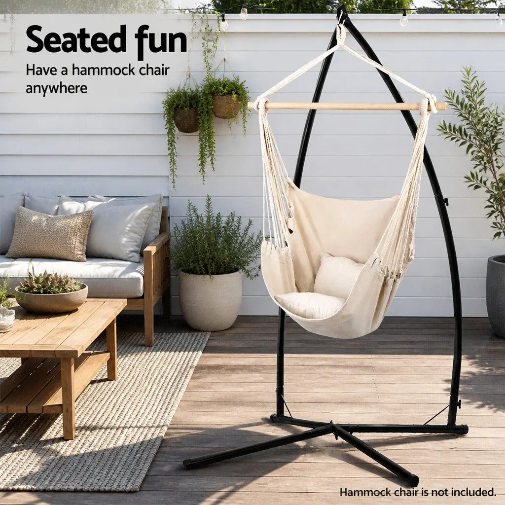 Hammock Chair Stand A-Frame Indoor Outdoor Heavy Duty Black 210cm