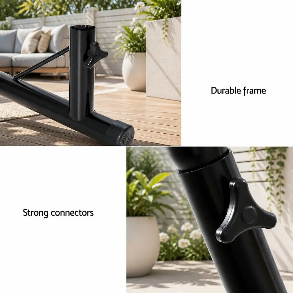 Hammock Chair Stand A-Frame Indoor Outdoor Heavy Duty Black 210cm