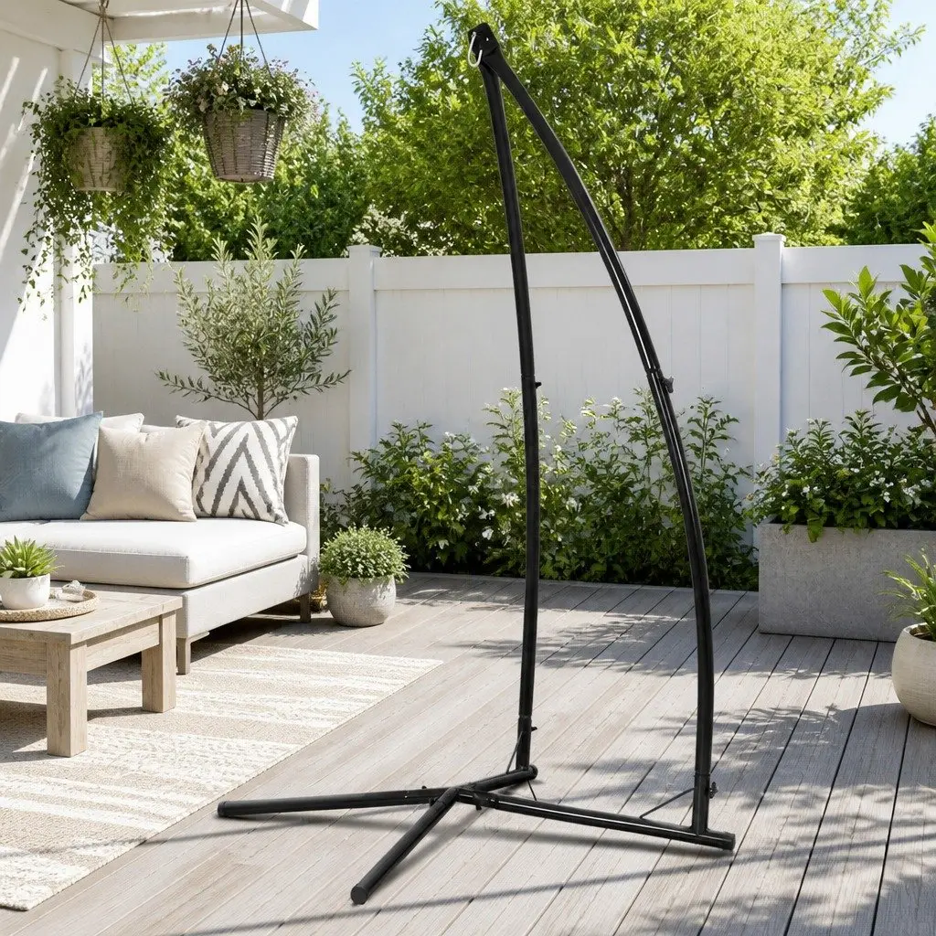 Hammock Chair Stand A-Frame Indoor Outdoor Heavy Duty Black 210cm