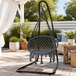 Hammock Chair with Steel Stand - Dimensions and Materials Listed