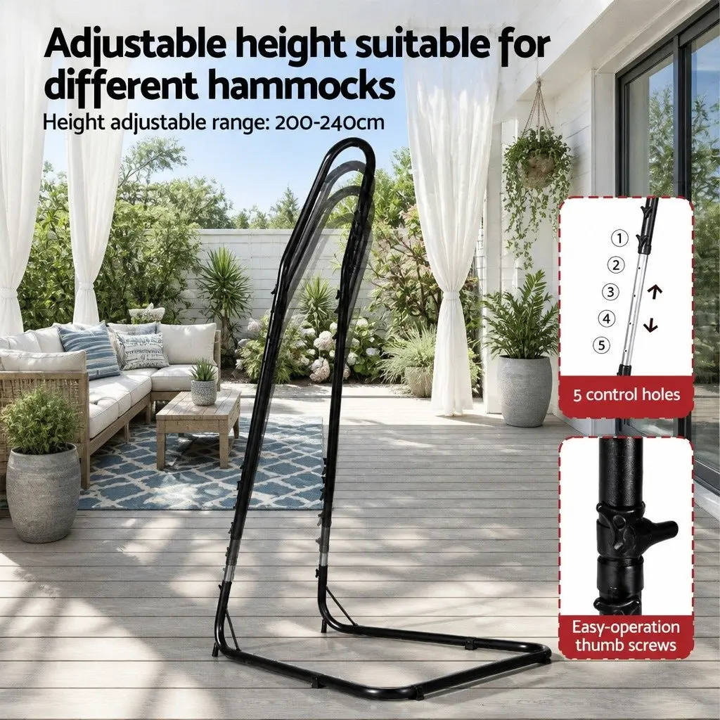 Hammock Hanging Chair with Steel Stand Outdoor Indoor Relaxation Swing Garden