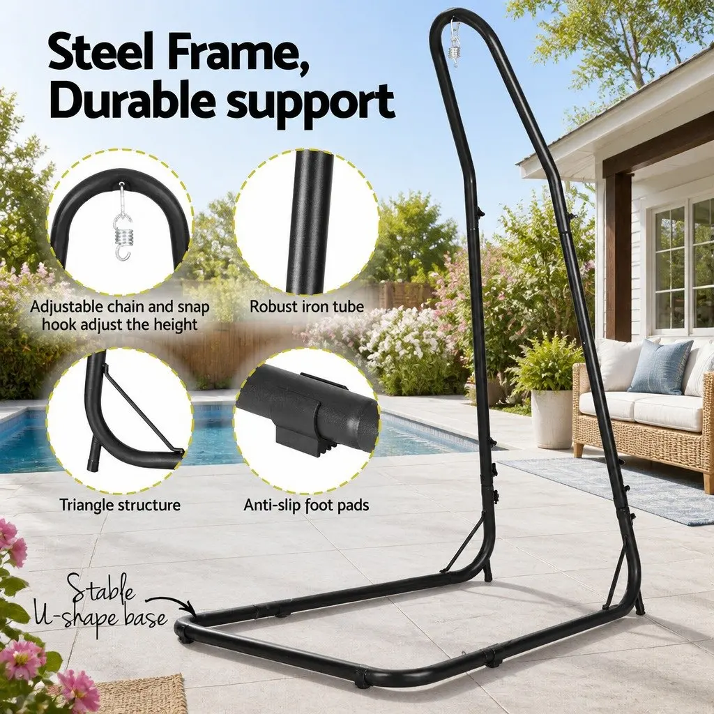 Hammock Hanging Chair with Steel Stand Indoor Outdoor Relaxation Furniture