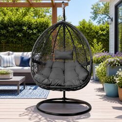 Hanging Egg Chair with Powder-Coated Steel Frame