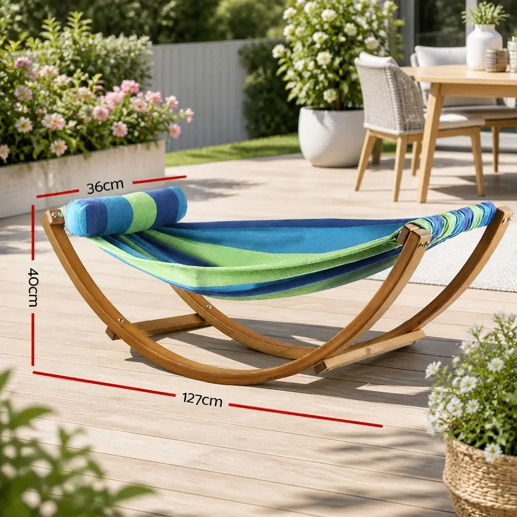 Timber Hammock Bed Outdoor Camping Rocking Single Person Relax Swing Stand
