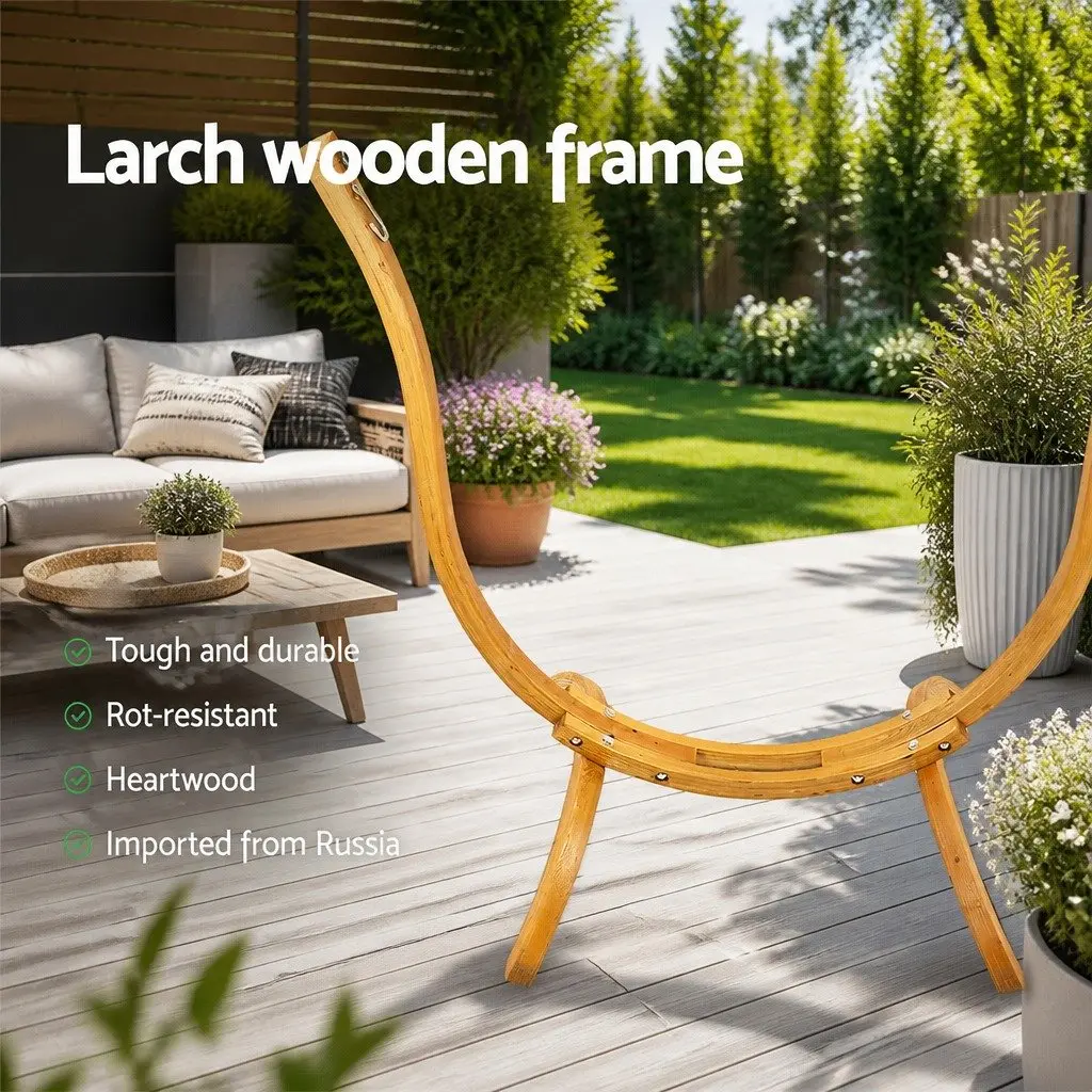 Hammock Chair Indoor Outdoor Relaxation Furniture with Wooden Stand Rainbow