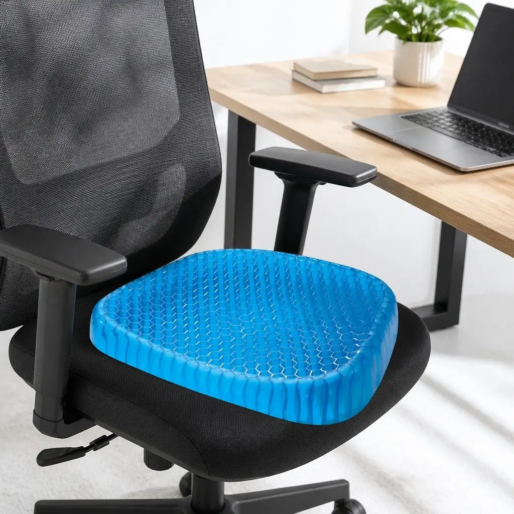 Gel Honeycomb Seat Cushion Flex Back Support Office Home Car Chair Pad Cool