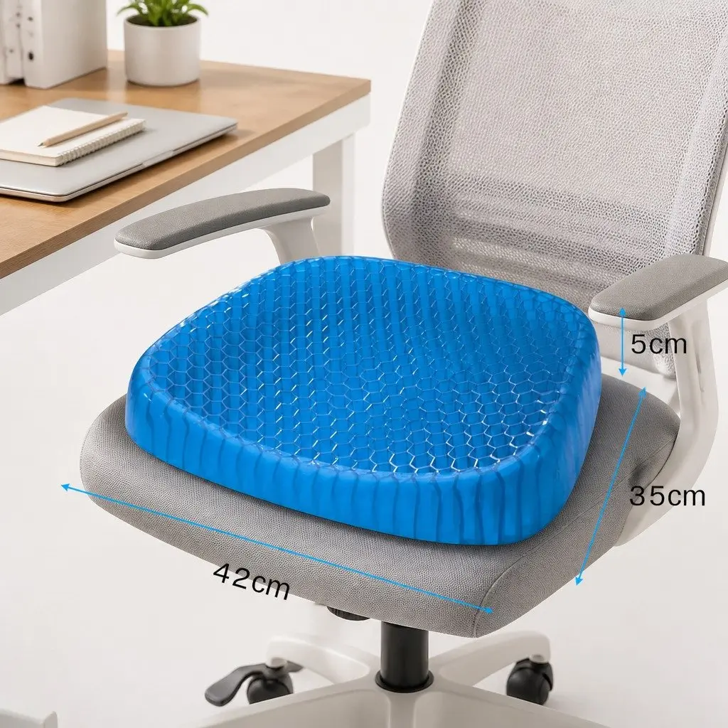 Gel Honeycomb Seat Cushion for Office Home Car Chair 42 x 35 x 5 cm