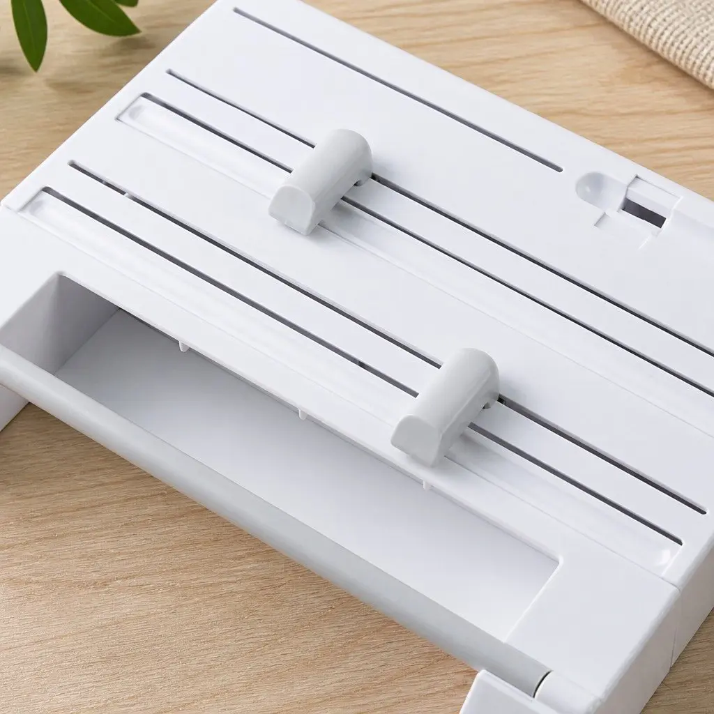 Wall Mounted Kitchen Rack Paper Towel Holder Foil Plastic Wrap Dispenser White 37.8cm x 31cm x 6.5cm