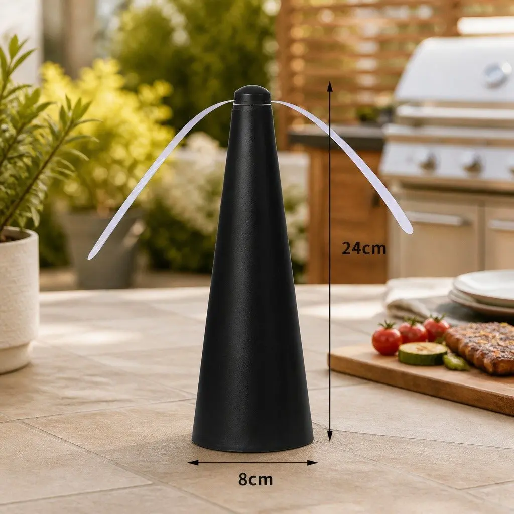 Fly Repellent Fan Table Outdoor Picnic BBQ Deterrent Safe Soft Stop Blades