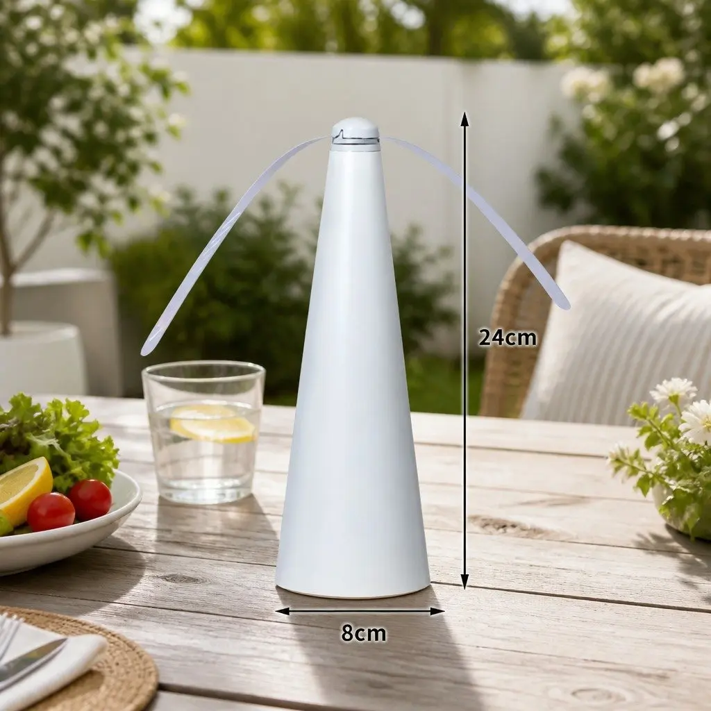 Fly Repellent Fan Tabletop Deterrent Outdoor Picnic BBQ Food Protection Safe