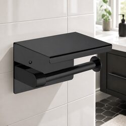 304 Stainless Steel Toilet Paper Holder, Black Finish