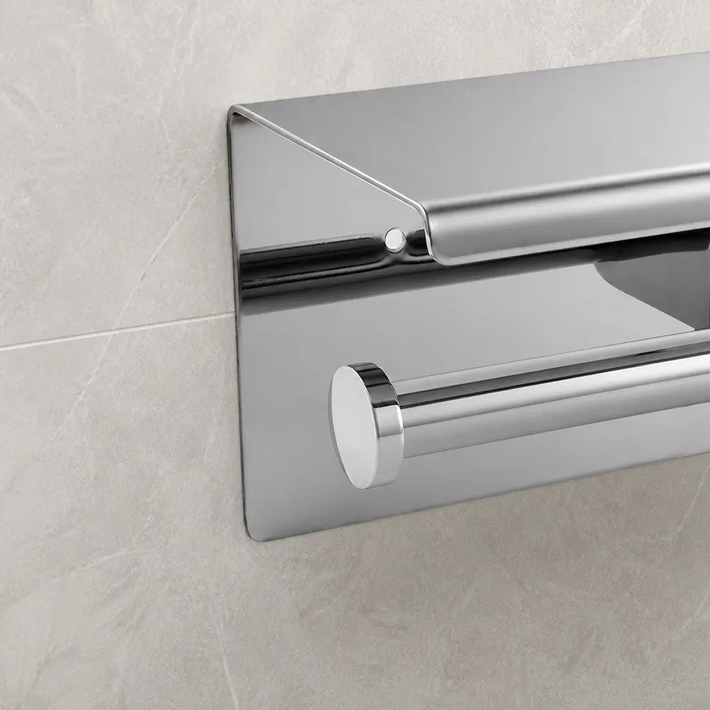 304 Stainless Steel Toilet Paper Holder with Multi-Function Storage