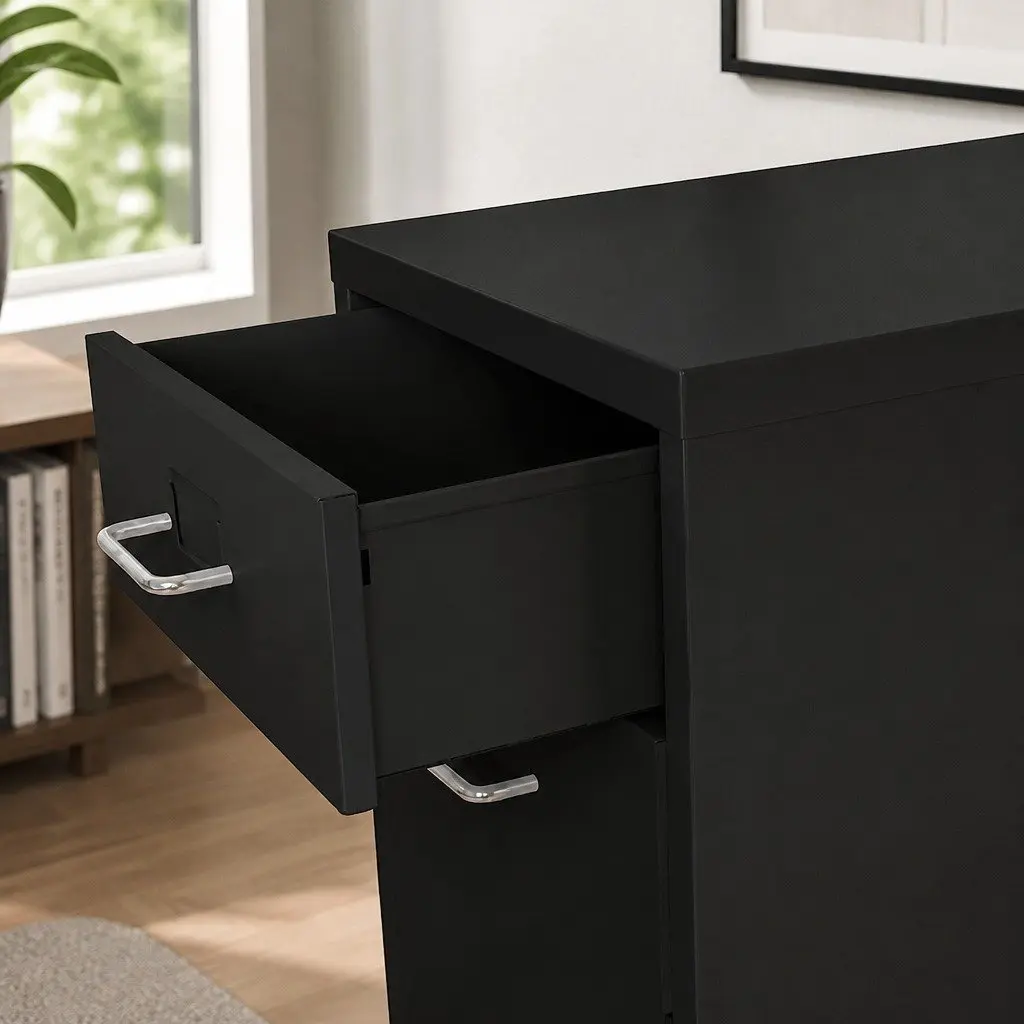 3 Drawer Filing Cabinet Steel Office Storage Organizer Compact 41cm x 28cm x 48cm