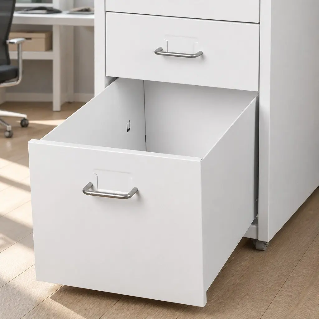 Filing Cabinet Office Storage Organizer 3 Drawer Compact Steel Frame