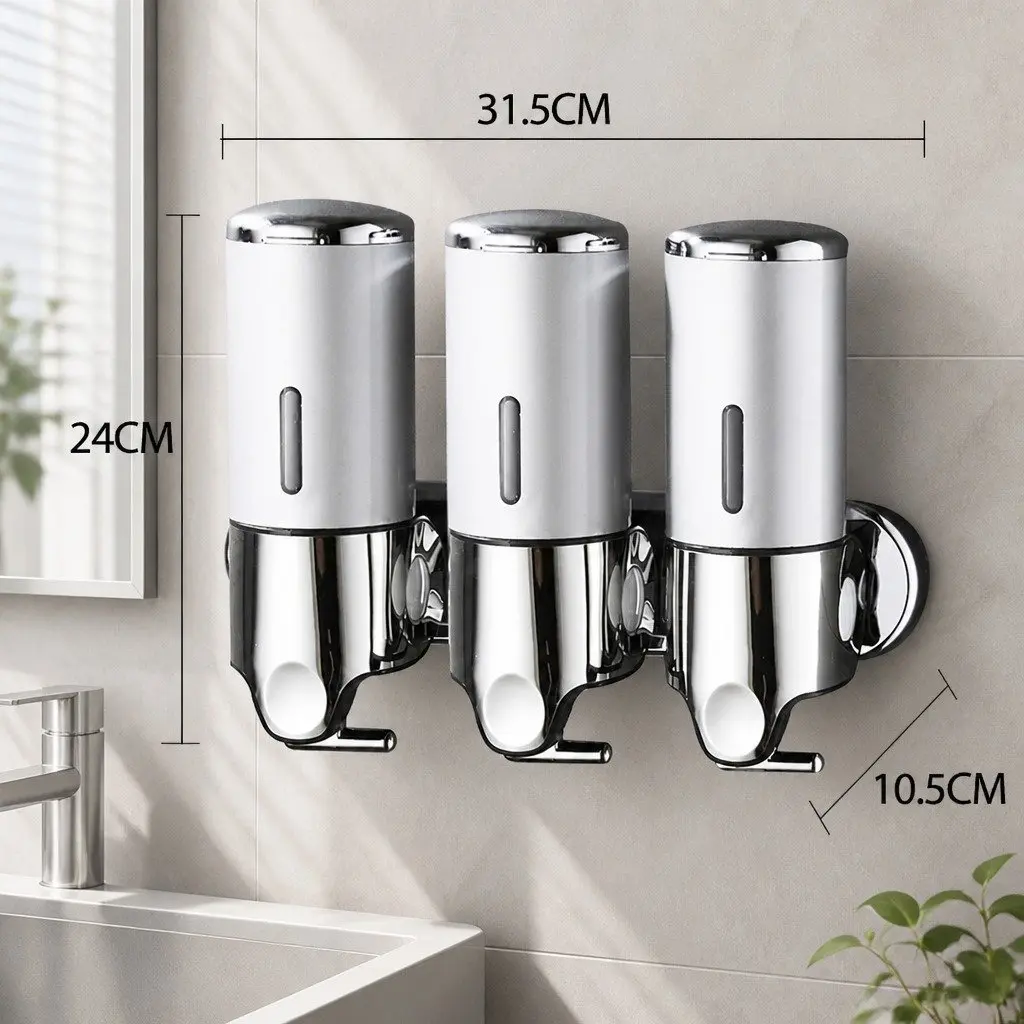 Silver Wall-Mounted Soap Dispenser