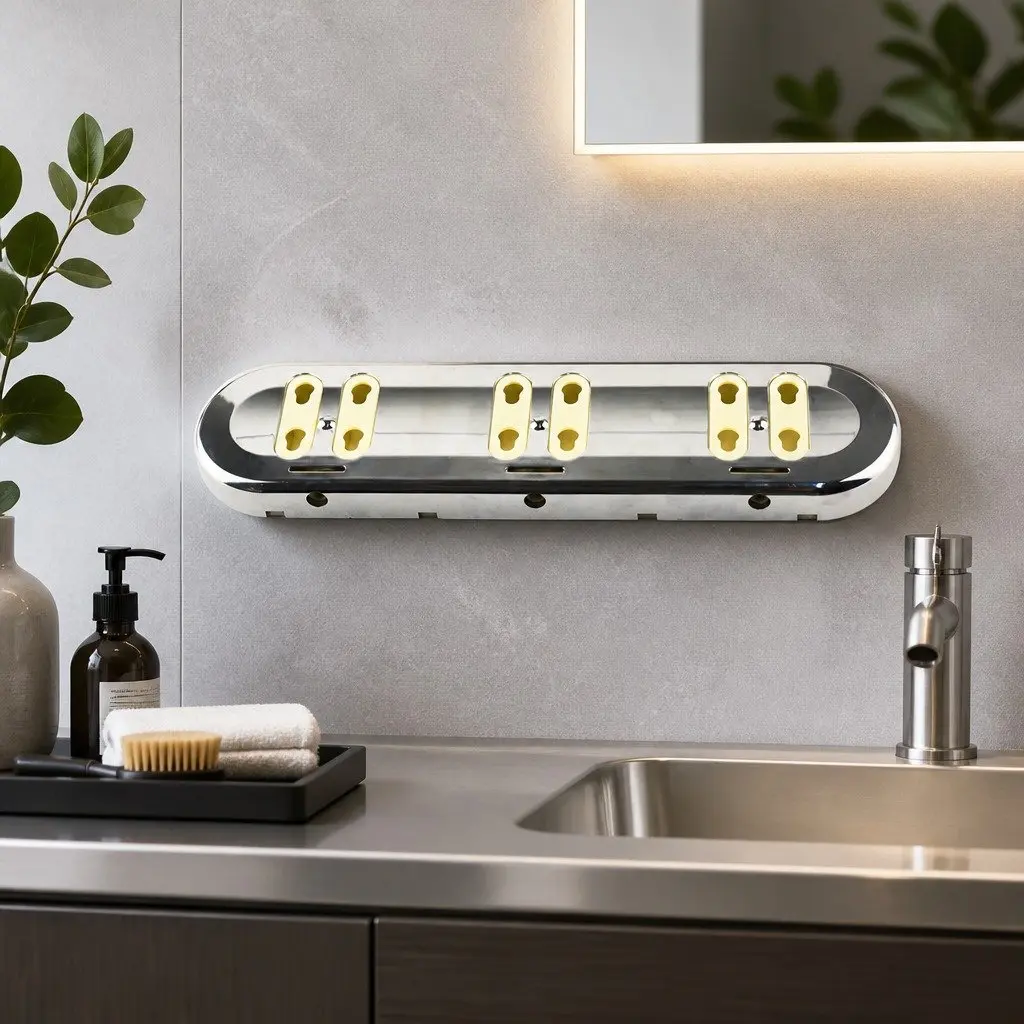 Silver Wall-Mounted Soap Dispenser