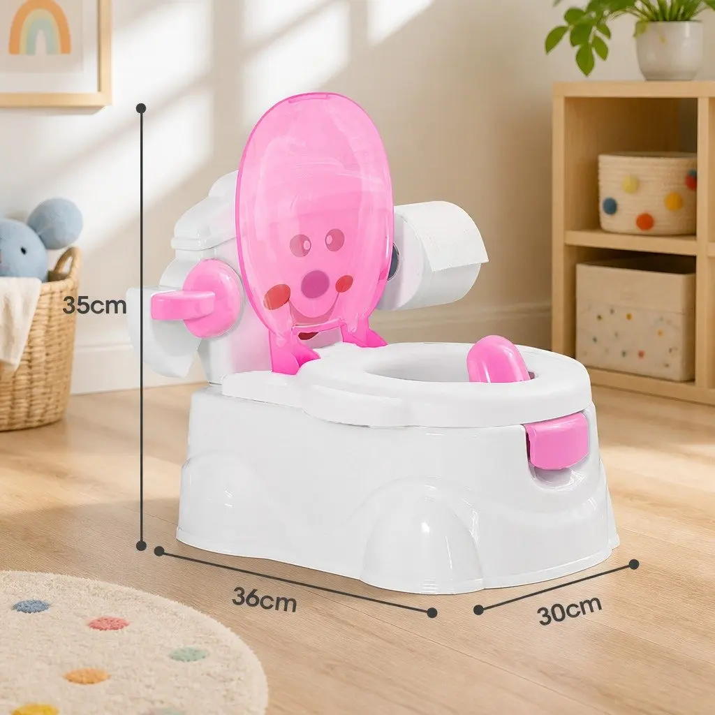 Kids Potty Seat Trainer 3-in-1 Toilet Training Removable Bucket Step Stool Pink