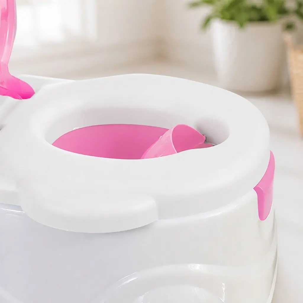 Kids Potty Seat Trainer 3-in-1 Toilet Training Removable Bucket Step Stool Pink