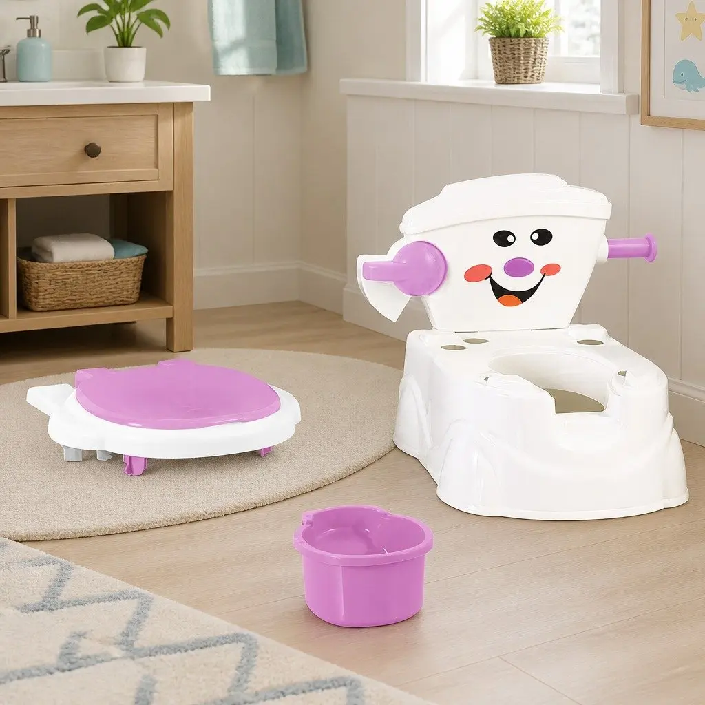 Kids Potty Seat Trainer 3-in-1 Toilet Training Removable Bucket Step Stool Pink