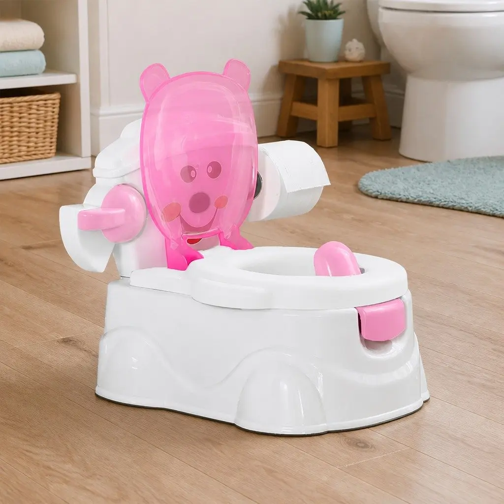 Kids Potty Seat Trainer 3-in-1 Toilet Training Removable Bucket Step Stool Pink
