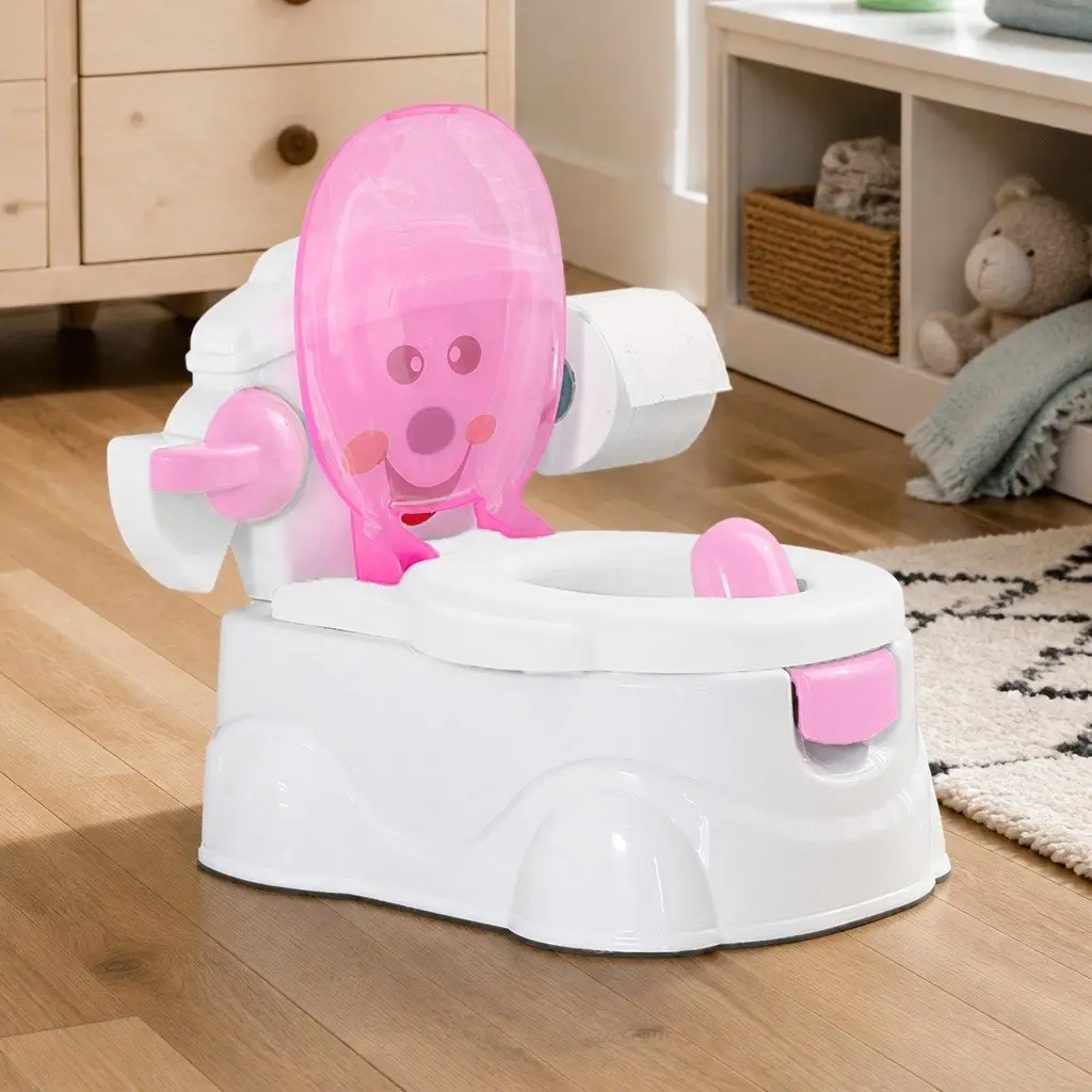 Kids Potty Seat Trainer 3-in-1 Toilet Training Removable Bucket Step Stool Pink