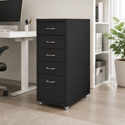 5 Drawer Steel Filing Cabinet: 41cm W x 28cm D x 68cm H