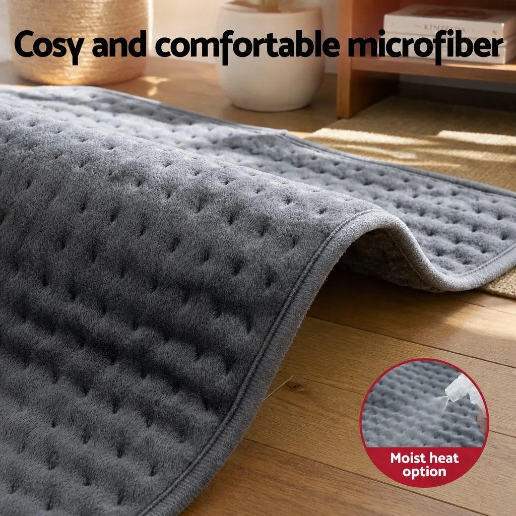 Electric Heating Pad Mat for Relaxation 60x39cm Grey 4 Temperature Settings