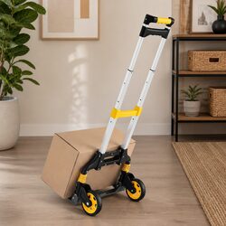 Folding Hand Truck with Adjustable Handle and Rubber Wheels