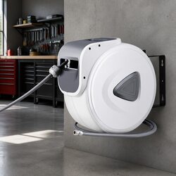 10m Air Hose Reel Specifications: Auto Rewind, 180° Swivel
