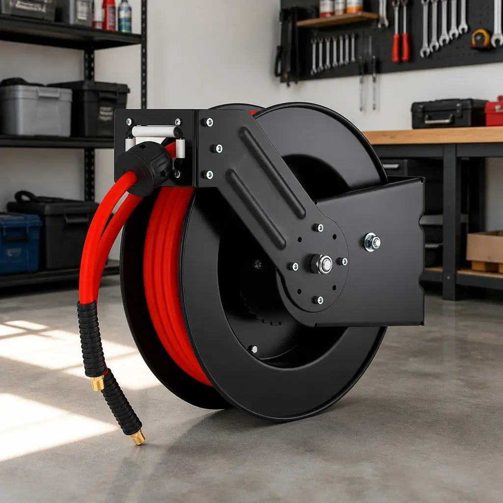 Air Hose Reel Retractable 3/8" x 15m 300PSI Auto Rewind Garage Workshop Storage