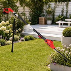 Cordless Pole Hedge Trimmer Adjustable Double-Sided Blade Garden Pruner Cutter