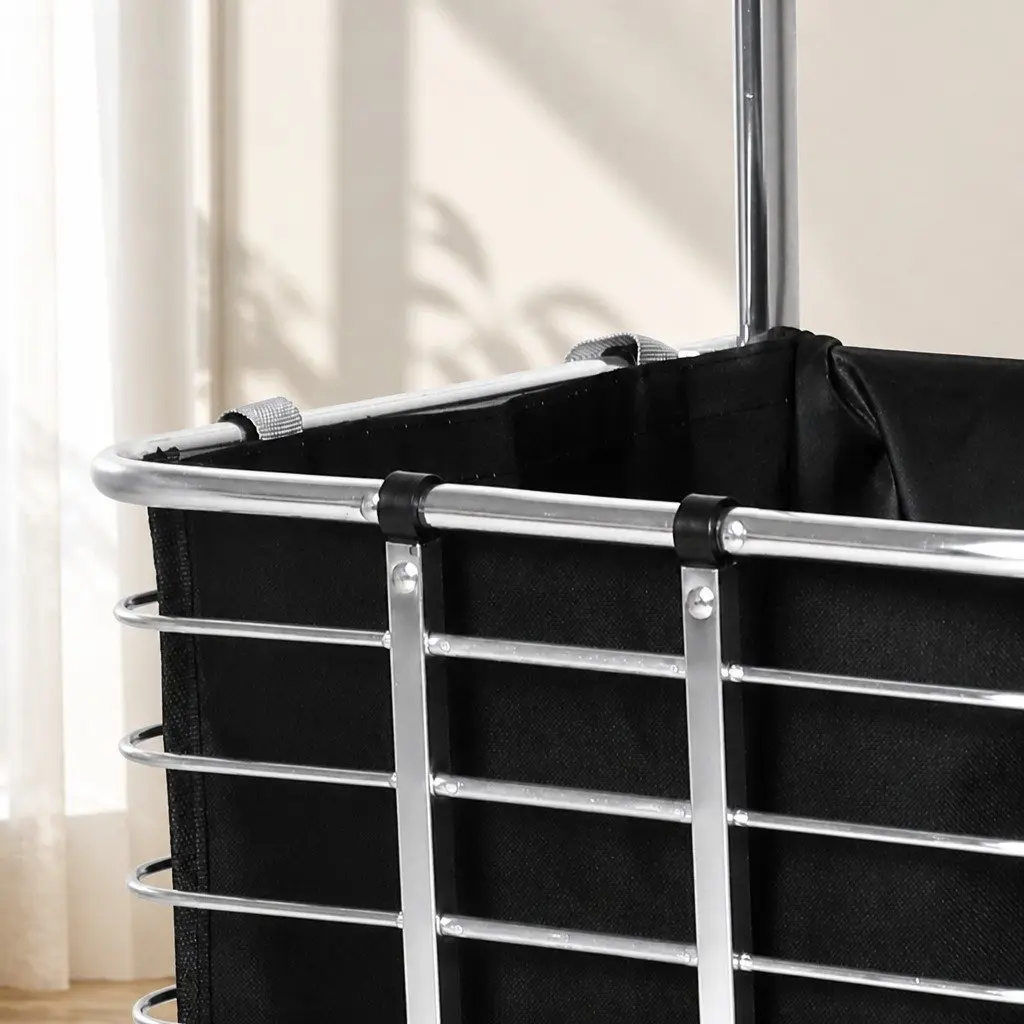 Foldable Shopping Cart Trolley for Grocery Use with Stair Climbing Wheels and Waterproof Bag 60cm L x 37cm W x 98cm H