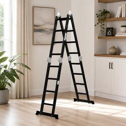 Multi-Purpose Folding Ladder 4.7M Heavy Duty Aluminium with Non-Slip Rungs