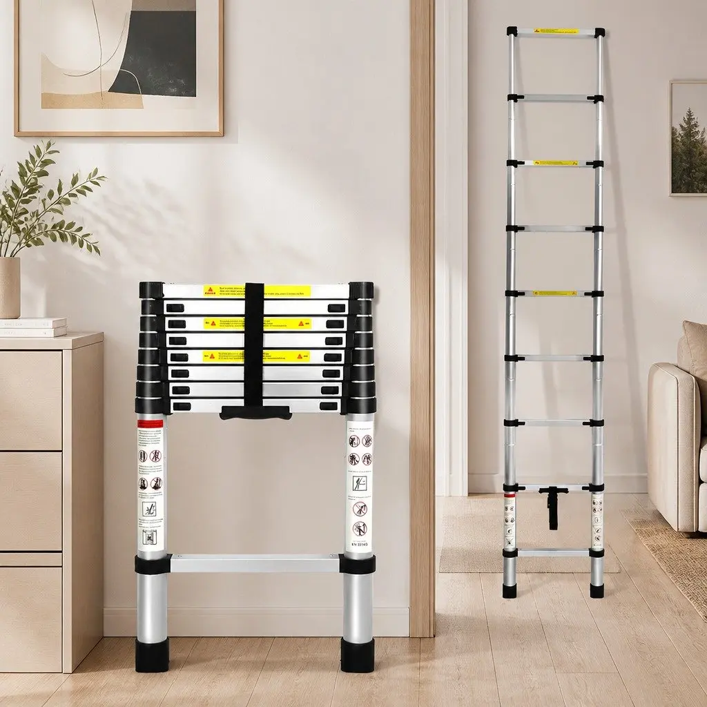 Telescopic Ladder for Home Garden Garage Worksite 2.6M