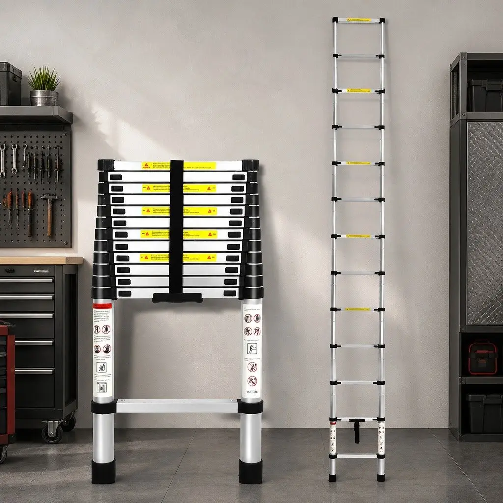 Telescopic Ladder Multipurpose Extendable 3.8M Aluminium Anti-Slip Steps