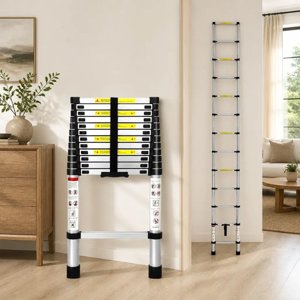 Telescopic Ladder Multipurpose Extendable 3.8M Aluminium Anti-Slip Steps