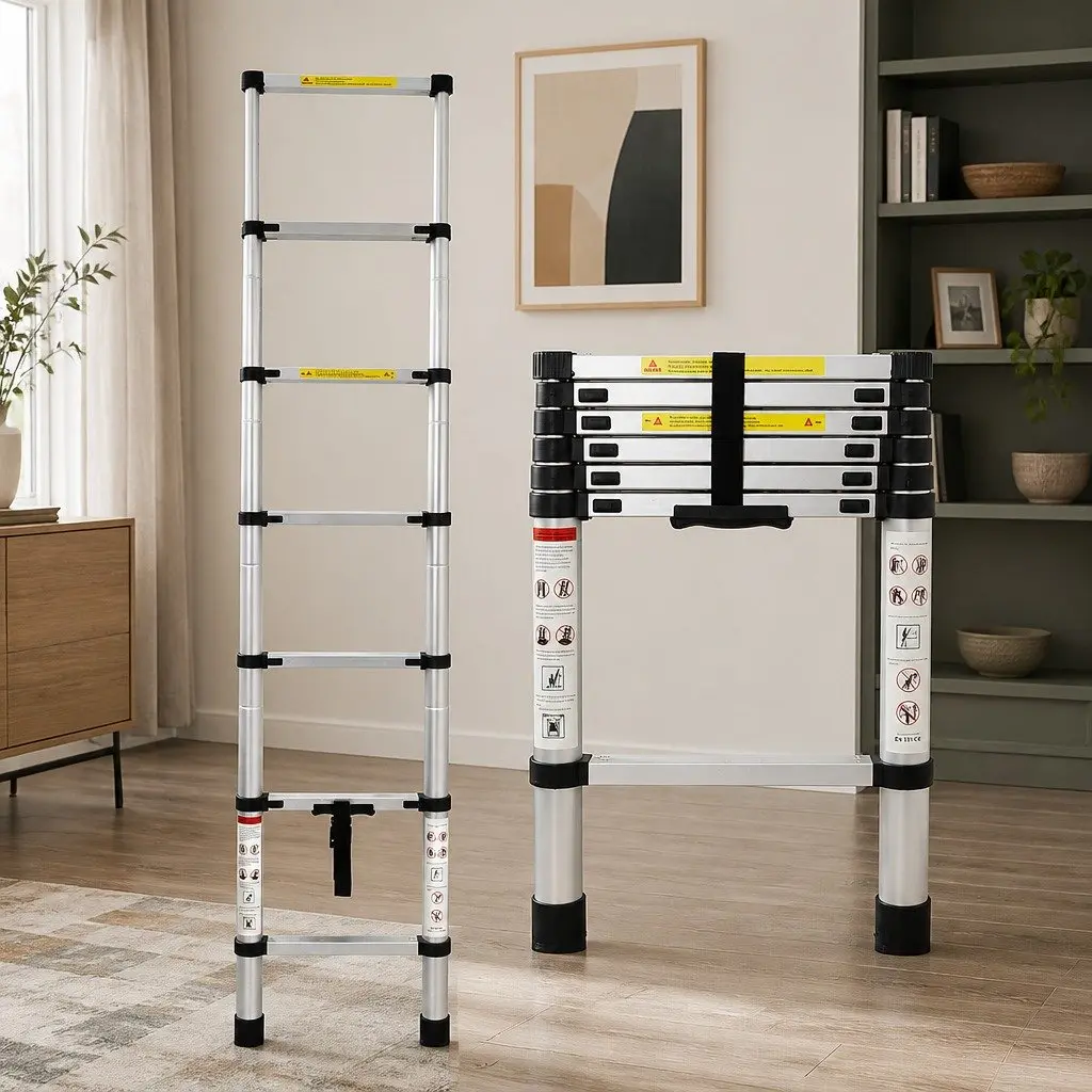 2M Telescopic Aluminium Step Ladder