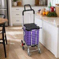 Foldable Shopping Trolley with 35L Capacity and Lightweight Design