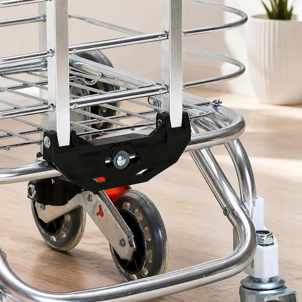 Foldable Shopping Cart Trolley for Grocery Use with Stair Climbing Wheels 50cm L x 28cm W x 104cm H
