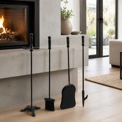 4-Piece Fireplace Tool Set Specifications: Cast Iron Tools