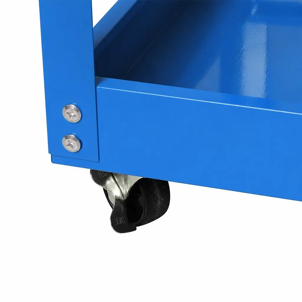 Tool Cart Trolley Toolbox Blue with Storage Trays Castor Wheels Workshop Garage