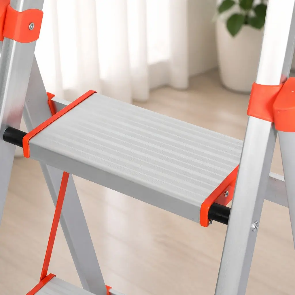 Aluminium Step Ladder Folding Portable Single-Sided for Kitchen Garage Workshop 4 Step
