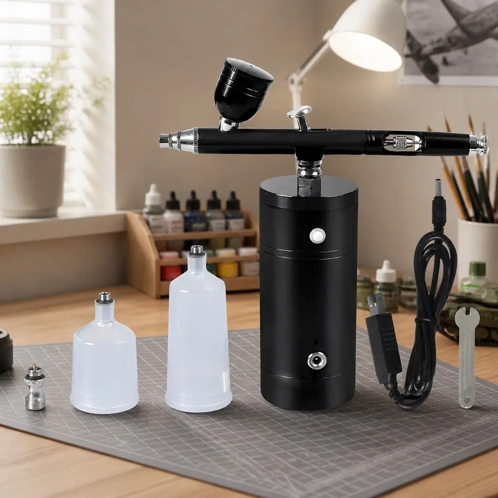 Airbrush Kit Cordless Handheld Compressor Spray Pen Painting Tattoo Cake Makeup