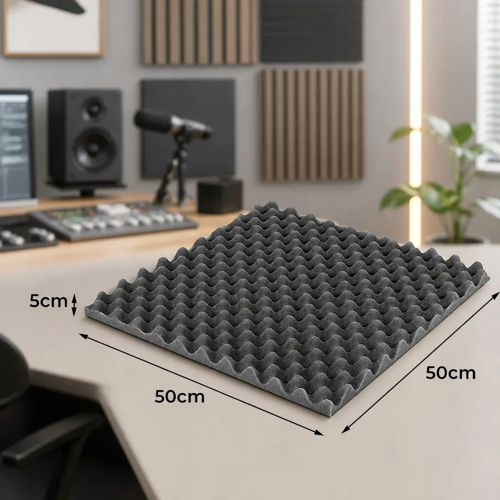 Acoustic Foam Wall Panels 14 Pack 50x50x5cm Sound Absorption Studio Home Theatre