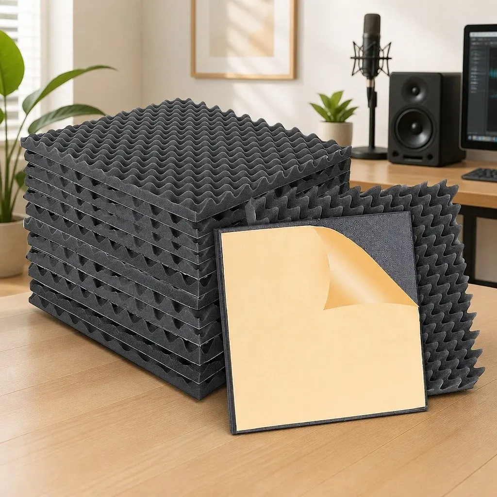 Acoustic Foam Wall Panels 14 Pack 50x50x5cm Sound Absorption Studio Home Theatre