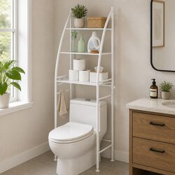 Over Toilet Storage Shelf - 166cm H x 46cm W - White
