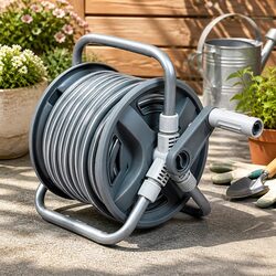 Portable Garden Hose Reel 1/2" 20M Retractable Watering Cleaning Outdoor