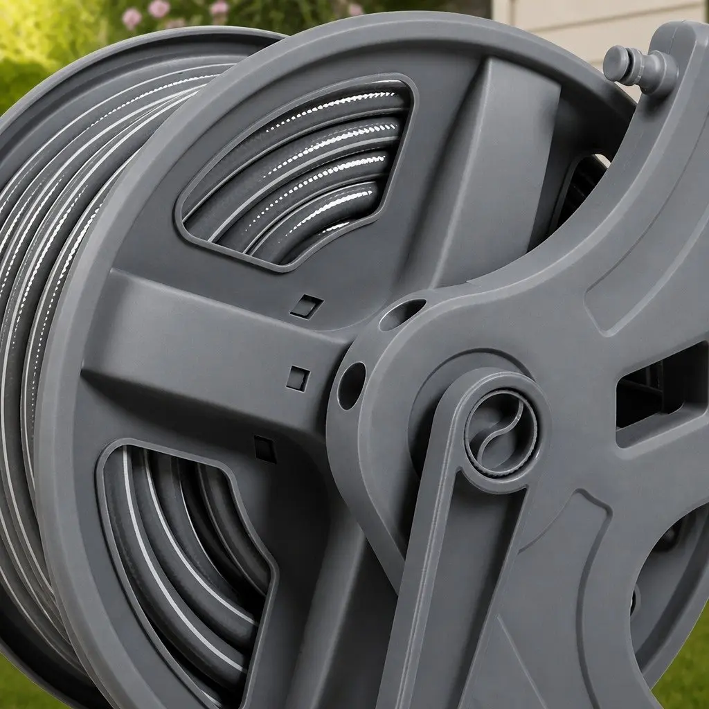 Portable Garden Hose Reel for Outdoor Use 1/2 Inch 45M Retractable Holder