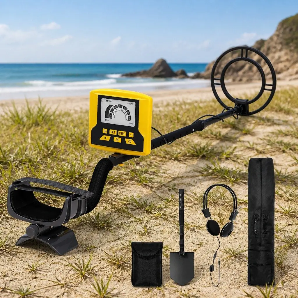 Metal Detector Waterproof for Beach Hunting 24cm Search Coil Adjustable Length